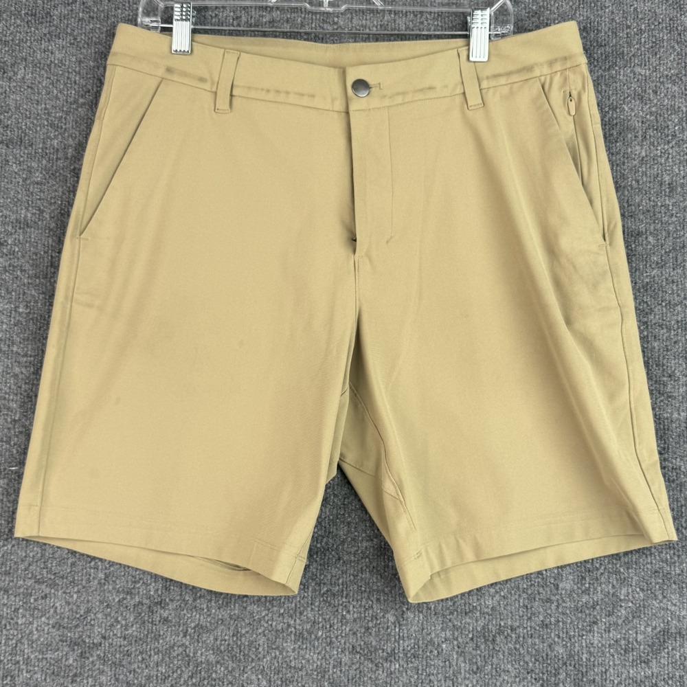 Lululemon Commission Shorts Mens 33 Brown Warpstreme Slim Belt Loop Performance